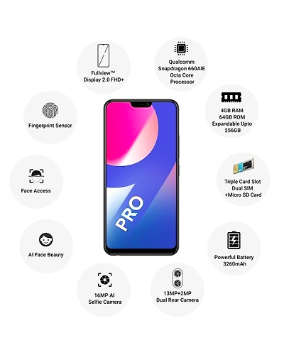 Vivo V9Pro ( 4GB  Ram)+(  64GB Storage )-Black-4GB - 64GB-2
