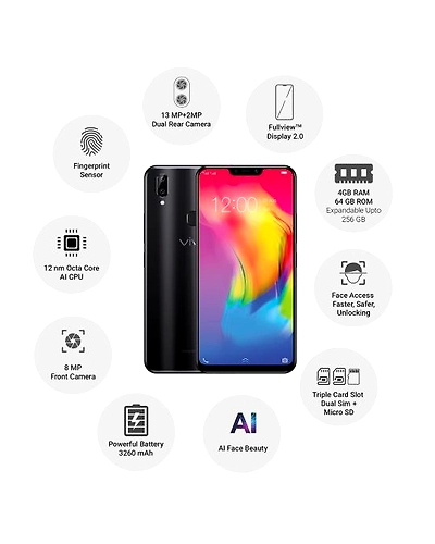 Vivo Y83 Pro ( 4GB  Ram)+(  64GB Storage )-Black-4GB - 64GB-2