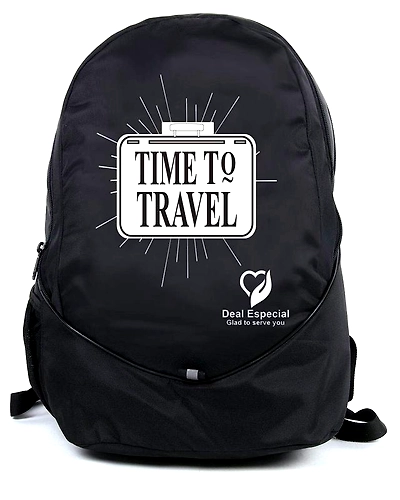 Deal Especial Time to travel 30 Litre Anti Theft Backpack with USB Charging Port - Black (Waterproof-DE_FHB_090D