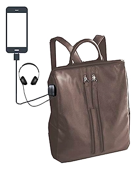 Deal Especial multiple use grey casual backpack shoulder bag with USB Charging Point and Music AUX E