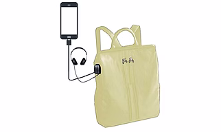 Deal Especial multiple use white casual backpack shoulder bag with USB Charging Point and Music AUX 