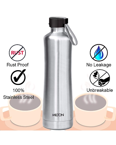 Milton Tiara-1100 Stainless Steel Bottle, 900ml, Silver-1