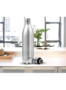 Milton Thermosteel Duo Deluxe Vacuum Insulated Flask, 1L (Silver)
