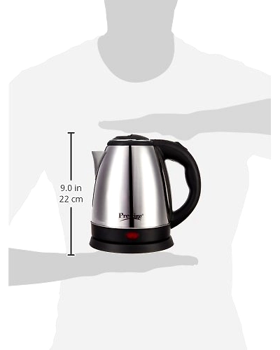 Prestige Electric Kettle PKOSS - 1500watts, Steel (1.5Ltr), Black-1