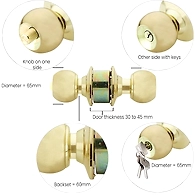 Hettich PB Room door knob HCK 01
