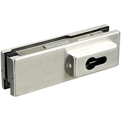 L010 - Glass Door Corner Patch Lock suits Euro Profile Cylinder-L010
