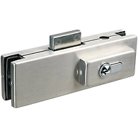 L020 - Glass Door Centre Patch Lock suits Euro Profile Cylinder