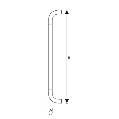 Ozone - Glass Door Handle - S Series - OGH-11 S-25mm x 325mm SSS-500017