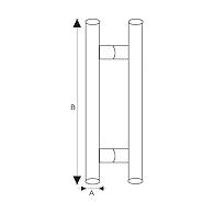Ozone - Glass Door Handle - S Series - OGH-55S-32MM x 457MM SSS
