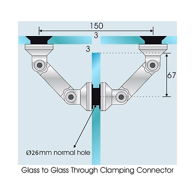 Ozone - Point Fixed Architectural Fittings - OPFGC-2A-52.5 mm-500080