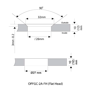 Ozone - Point Fixed Architectural Fittings - OPFGC-2A-52.5 mm-1