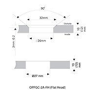 Ozone - Point Fixed Architectural Fittings - OPFGC-2A-52.5 mm