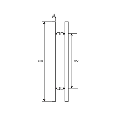 Ozone - Glass Door Handles - OGH-663-25x35x600 SSS-500125