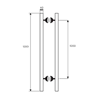 Ozone - Glass Door Handles - OGH-664-20x40x1200 SSS