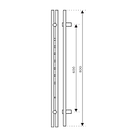 Ozone - Glass Door Handles - OGH-556-SS-SSS-16X800