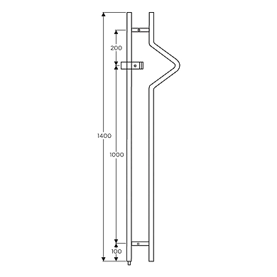 Ozone - Handles with Locks - OGHL-55-R/L-K2N-SSS-25x1400-500132