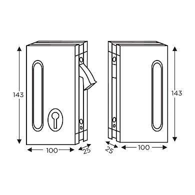 Ozone - Glass Door Locks - OSSPL-SDL-111-G-SSS-500145