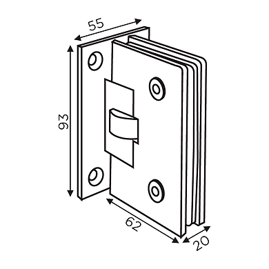 Ozone - Partition Hinges - OGC-DH-SC-1-SSS-500146