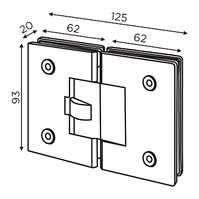Ozone - Partition Hinges - OGC-DH-SC-2-SSS-500147