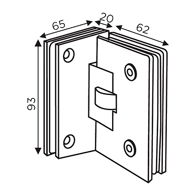 Ozone - Partition Hinges - OGC-DH-SC-4-SSS-500148