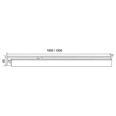 Ozone - Glass Door Rails - ODR-1-1 mtrs length-500171