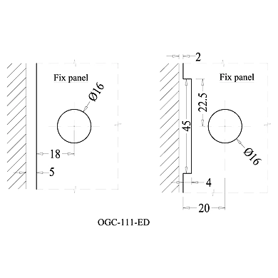 Ozone - Hinges &amp; Connectors-Edge Series - OGC-111-ED-PSS-1