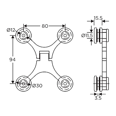 Ozone - Point Fixed Shower Fittings - OPSH-22-SC-PSS-500364