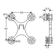 Ozone - Point Fixed Shower Fittings - OPSH-22-SC-PSS
