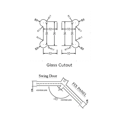 Ozone - Shower Hinge for 6-8 mm Glass-Edge Series - OSSH-3-ED-500368