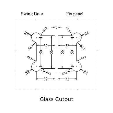Ozone - Shower Hinge for 6-8 mm Glass-Edge Series - OSSH-2-ED-500369