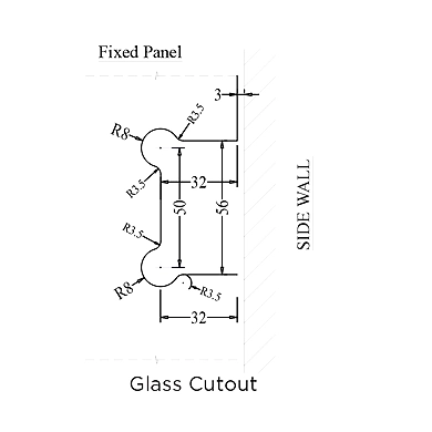 Ozone - Shower Hinge for 6-8 mm Glass-Edge Series - OSSH-5-ED-500371
