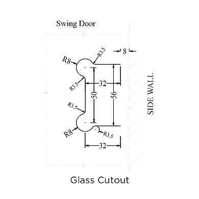 Ozone - Shower Hinge for 6-8 mm Glass-Edge Series - OSSH-1-ED-500372