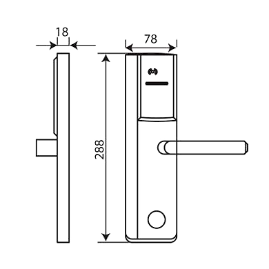 Ozone - Software Based Hotel Door Lock - OZEL-RF-VII-444 R/L-1
