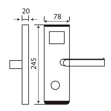 Ozone - Software Based Hotel Door Lock - OZEL-RF-VII-555 R/L-1