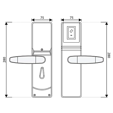Ozone - Software Based Hotel Door Lock - OZEL-RF-333 R/L-V10-SN-1