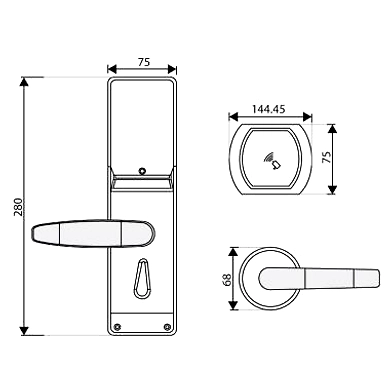 Ozone - Software Based Hotel Door Lock - OZEL-RF-222 R/L-V10-SN-1