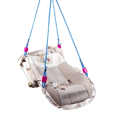 BABE COMFORT 12 In 1 Musical Carry Cot Cum Bouncer With Storage Box - Brown (Print May Vary)-5