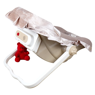 BABE COMFORT 12 In 1 Musical Carry Cot Cum Bouncer With Storage Box - Brown (Print May Vary)-3