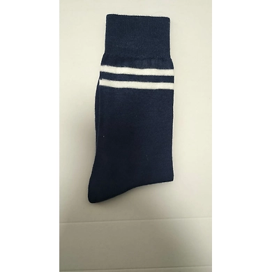 Navy Socks with White Strips-SS01-7