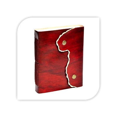 Red Leather Travel Journal With Button