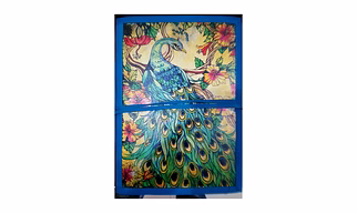 Peacock Printed Fabric Pipin Notebook