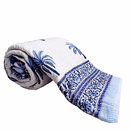 double bed winter cotton quilts king size palm tree printed reversible online