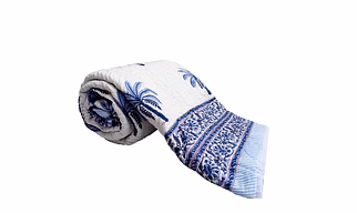 Double Bed Winter Cotton Quilts King Size Palm Tree Printed Reversible Online