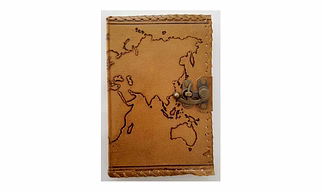 World Map Printed Leather Notebook