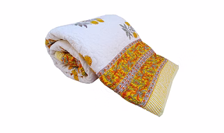 Jaipuri Cotton Quilt Blanket King Size Sunflower Printed Fully Reversible Online