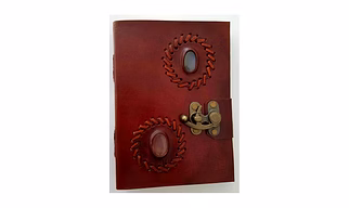 Leather Notebook With 2 Stones & Lock