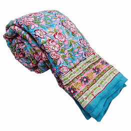 jaipuri handmade loose cotton king size bed quilts for winter reversible online