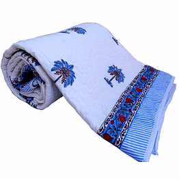 jaipuri winter quilt blanket king size palm tree printed fully reversible online
