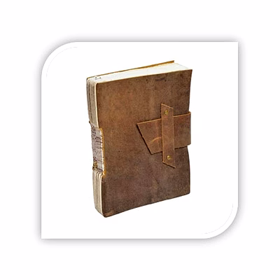 handmade brown leather travel journal