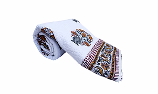 Double Bed Winter White Cotton Quilt King Size Printed Warm Reversible Online